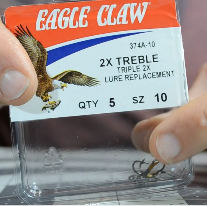  EAGLE CLAW 2X Treble Triple 2X Lure Replacement